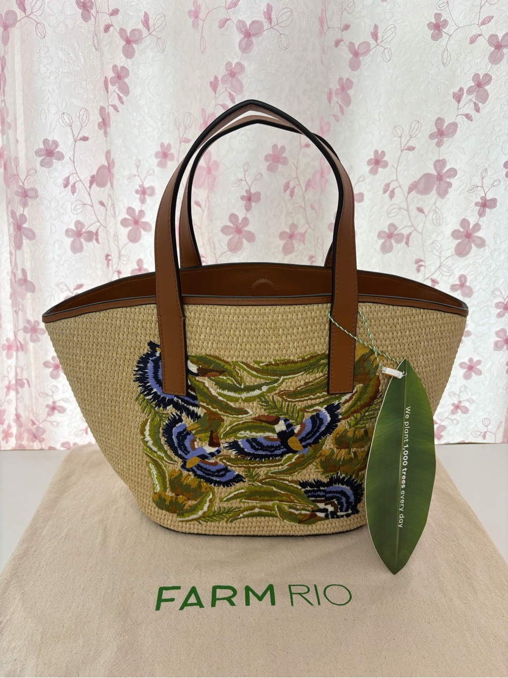 Raffia Basket Tote Bag Small
